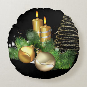 Kerstmis Rond Kussen, Kerst Kaars Kussen
