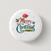 Kerstmis Ronde Button 3,2 Cm (Voorkant)