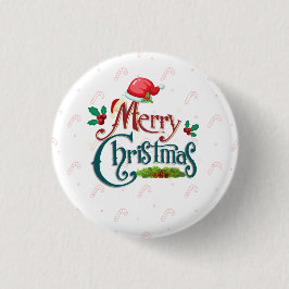 Kerstmis Ronde Button 3,2 Cm