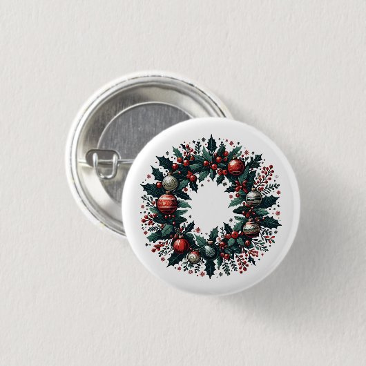 Kerstmis Ronde Button 3,2 Cm (Voorkant /achterkant)