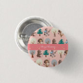 Kerstmis Ronde Button 3,2 Cm (Voorkant /achterkant)