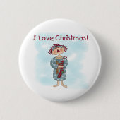 Kerstmis Ronde Button 5,7 Cm (Voorkant)