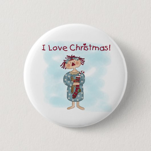 Kerstmis Ronde Button 5,7 Cm (Voorkant)