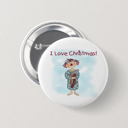 Kerstmis Ronde Button 5,7 Cm (Voorkant /achterkant)