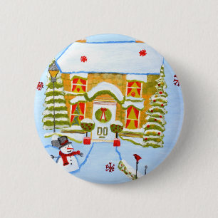 Kerstmis Ronde Button 5,7 Cm