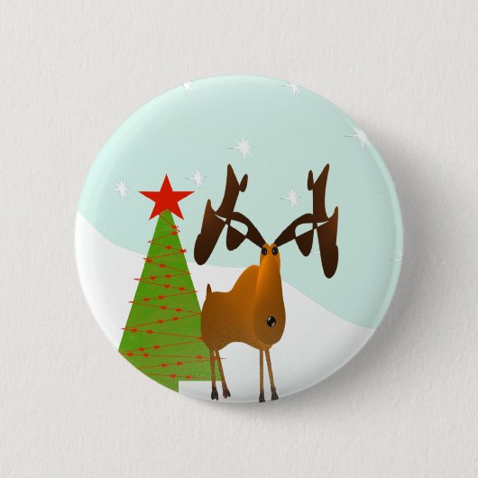 Kerstmis Ronde Button 5,7 Cm (Voorkant)