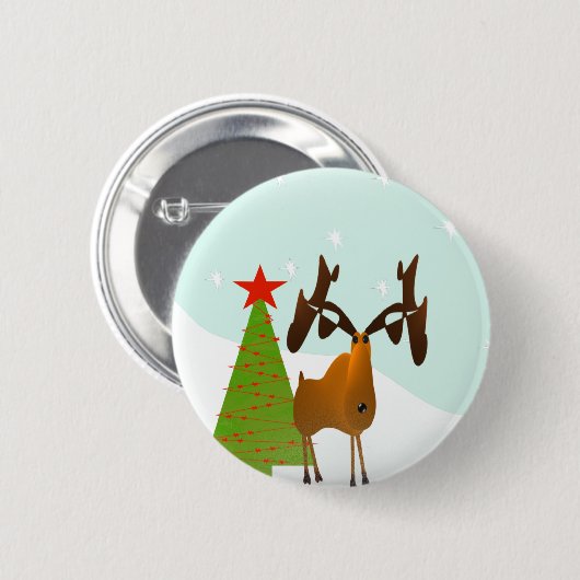 Kerstmis Ronde Button 5,7 Cm (Voorkant /achterkant)
