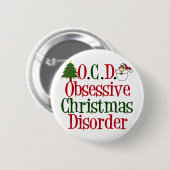 Kerstmis Ronde Button 5,7 Cm (Voorkant /achterkant)