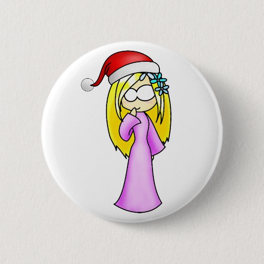 Kerstmis Ronde Button 5,7 Cm (Voorkant)