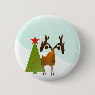 Kerstmis Ronde Button 5,7 Cm