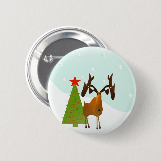 Kerstmis Ronde Button 5,7 Cm (Voorkant /achterkant)