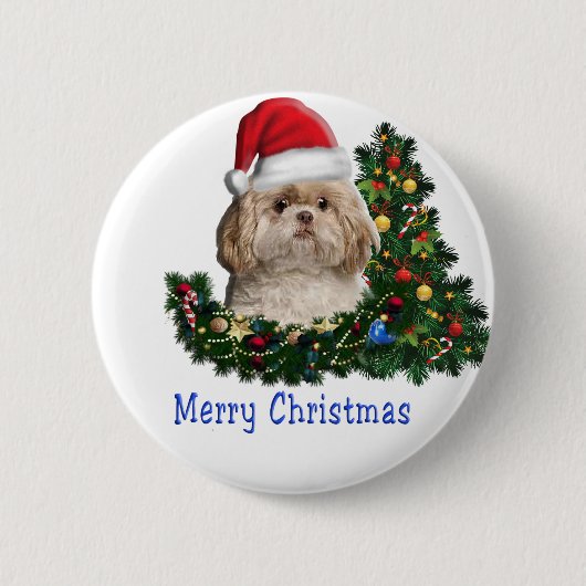 Kerstmis Ronde Button 5,7 Cm (Voorkant)