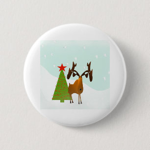 Kerstmis Ronde Button 5,7 Cm