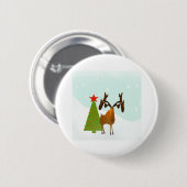 Kerstmis Ronde Button 5,7 Cm (Voorkant /achterkant)