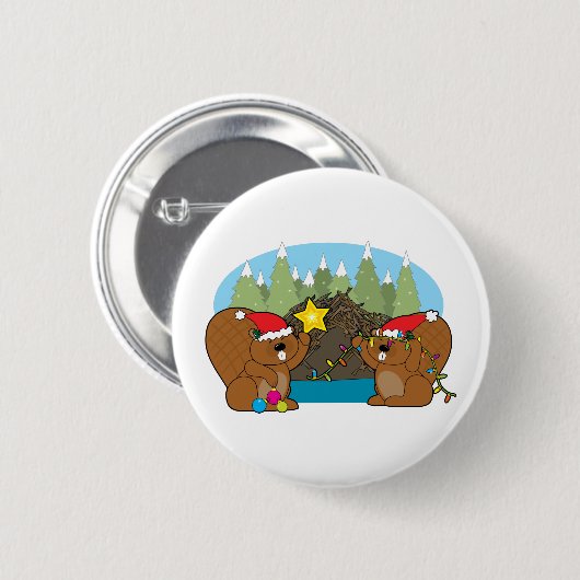 Kerstmis Ronde Button 5,7 Cm (Voorkant /achterkant)
