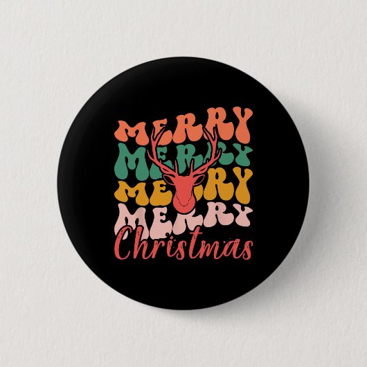 Kerstmis Ronde Button 5,7 Cm (Voorkant)