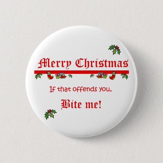 Kerstmis Ronde Button 5,7 Cm (Voorkant)