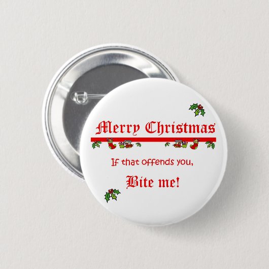 Kerstmis Ronde Button 5,7 Cm (Voorkant /achterkant)