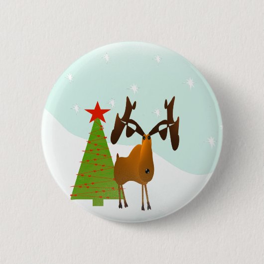 Kerstmis Ronde Button 5,7 Cm (Voorkant)