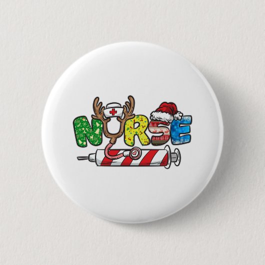 Kerstmis Ronde Button 5,7 Cm (Voorkant)