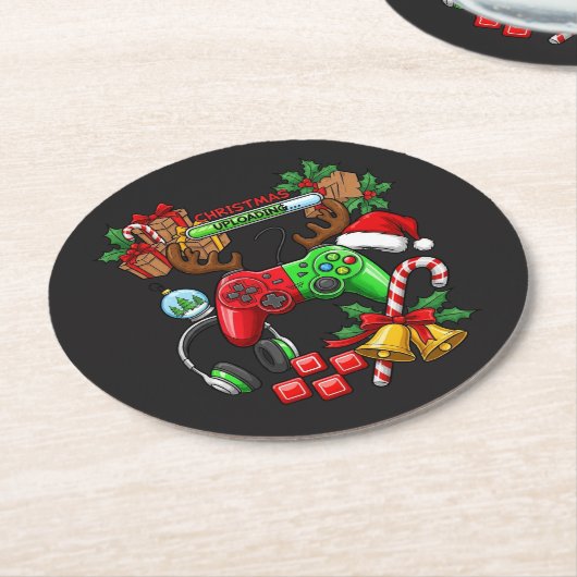 Kerstmis Ronde Kartonnen Onderzetter (Gebogen)