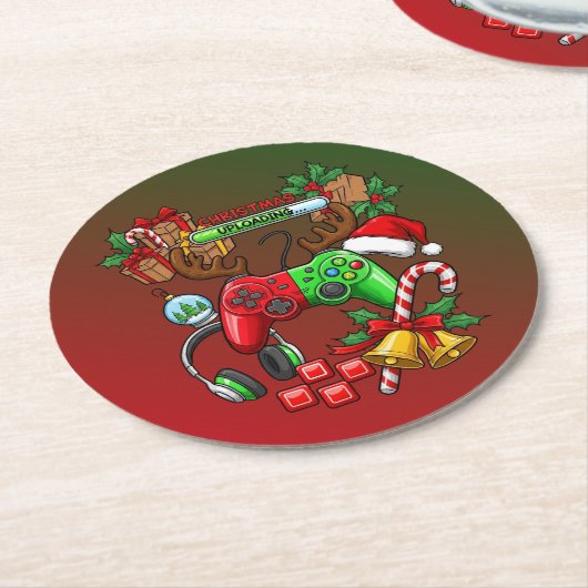 Kerstmis Ronde Kartonnen Onderzetter (Gebogen)