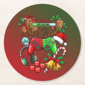 Kerstmis Ronde Kartonnen Onderzetter (Voorkant)