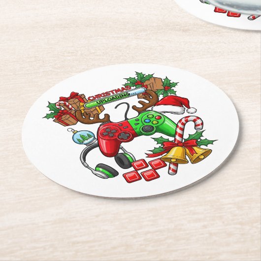Kerstmis Ronde Kartonnen Onderzetter (Gebogen)