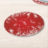 Kerstmis Ronde Kartonnen Onderzetter (Gebogen)