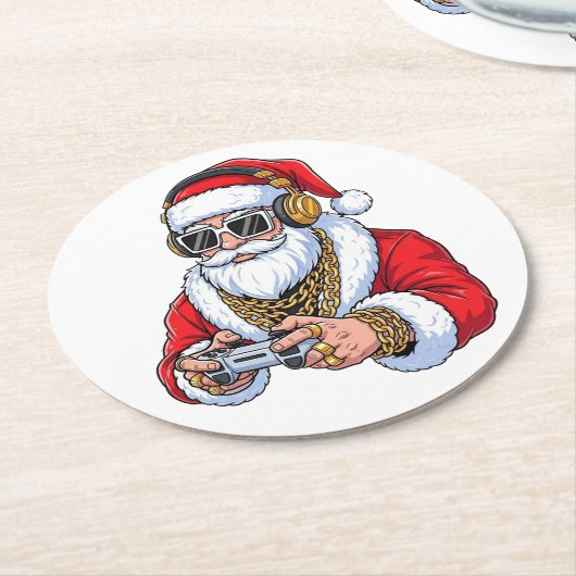 Kerstmis Ronde Kartonnen Onderzetter (Gebogen)