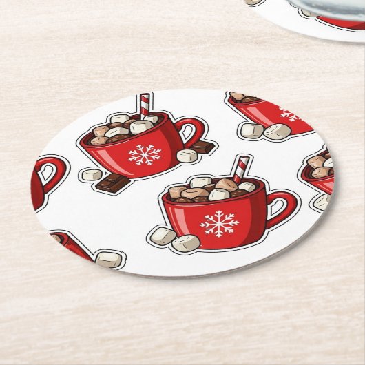 Kerstmis Ronde Kartonnen Onderzetter (Gebogen)