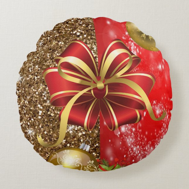Kerstmis Ronde Kussen (Voorkant)