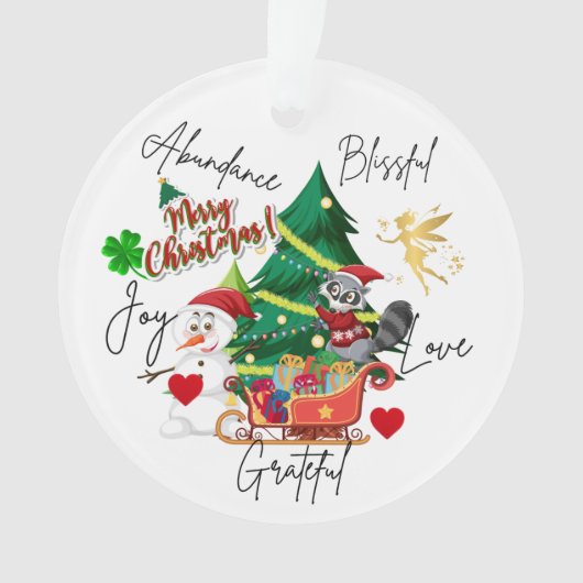 Kerstmis Ronde Ornament | Liefde & Overvloed (voorkant)