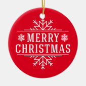 Kerstmis Ronde Ornament-Rood Keramisch Ornament (Voorkant)