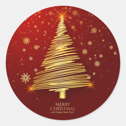 Kerstmis Ronde Sticker (Voorkant)