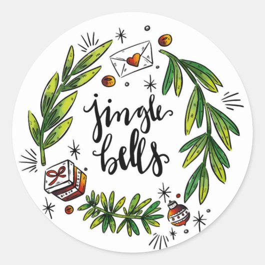 Kerstmis Ronde Sticker (Voorkant)