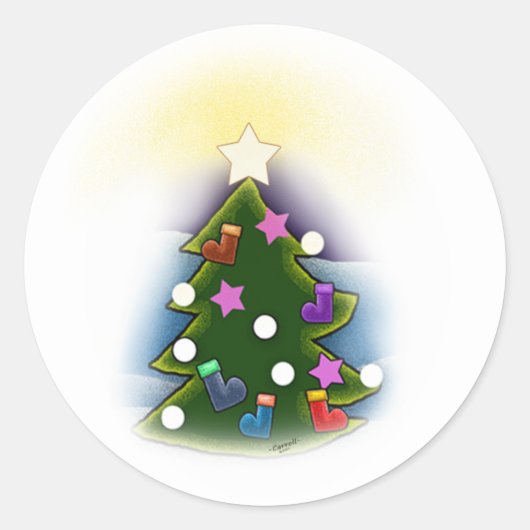 Kerstmis Ronde Sticker (Voorkant)
