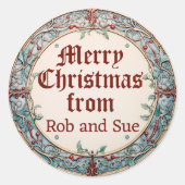 Kerstmis Ronde Sticker (Voorkant)