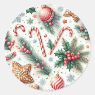 Kerstmis Ronde Sticker