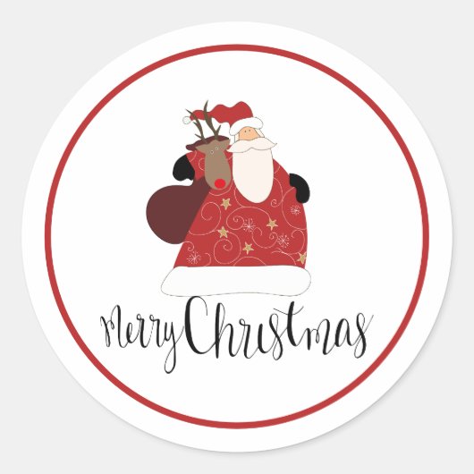 Kerstmis Ronde Sticker (Voorkant)