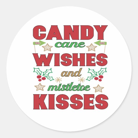 Kerstmis Ronde Sticker (Voorkant)