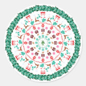 Kerstmis Ronde Sticker (Voorkant)