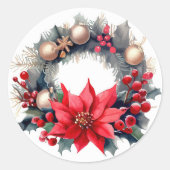 Kerstmis Ronde Sticker (Voorkant)