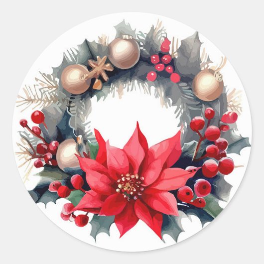 Kerstmis Ronde Sticker (Voorkant)