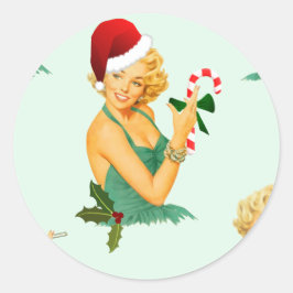 kerstmis ronde sticker