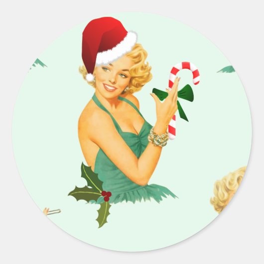  kerstmis ronde sticker (Voorkant)