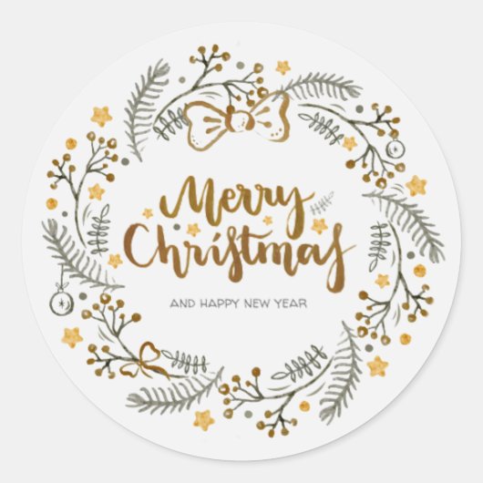 Kerstmis Ronde Sticker (Voorkant)
