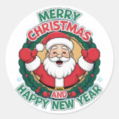 Kerstmis Ronde Sticker (Voorkant)