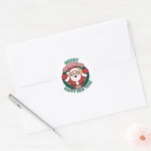 Kerstmis Ronde Sticker (Envelop)