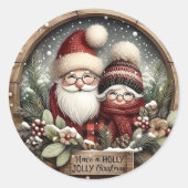 Kerstmis Ronde Sticker (Voorkant)